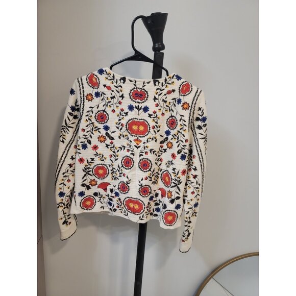 Maeve Kirian Embroidered Jacket Women’s Small Whimsical Cotton {Anthropologie} - Picture 6 of 9
